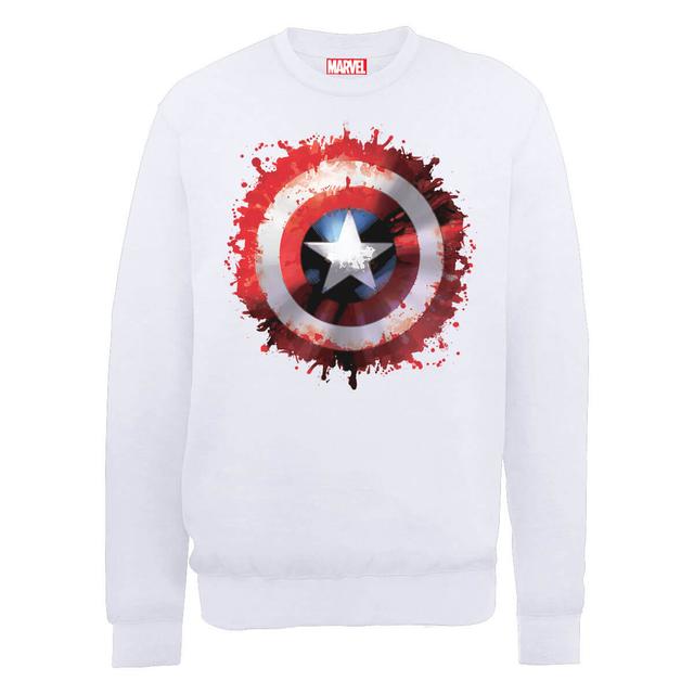 Marvel Avengers Assemble Captain America Art Shield Sweatshirt - White - S - White on Productcaster.