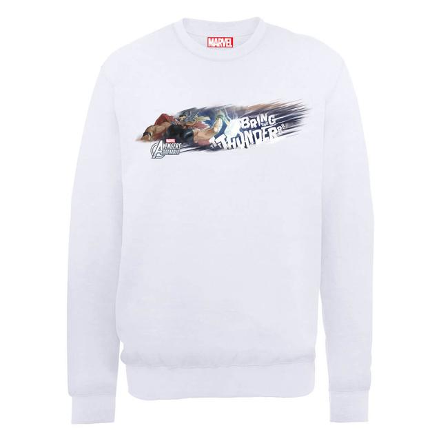 Marvel Avengers Assemble Thor Bring The Thunder Sweatshirt - White - L - Weiß on Productcaster.