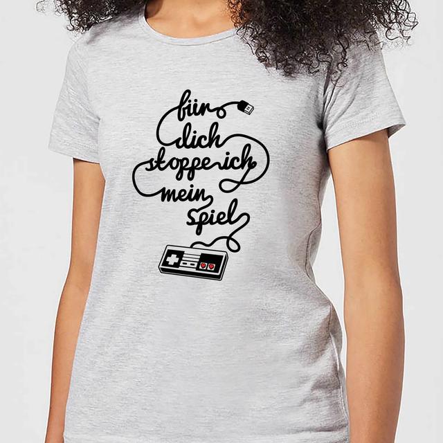 I'd Pause My Game For You (DE) Women's T-Shirt - Grey - 3XL - Grau on Productcaster.