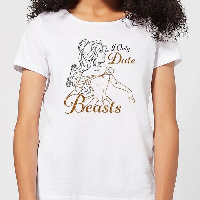 Disney Beauty And The Beast Princess Belle I Only Date Beasts Women's T-Shirt - White - M on Productcaster.