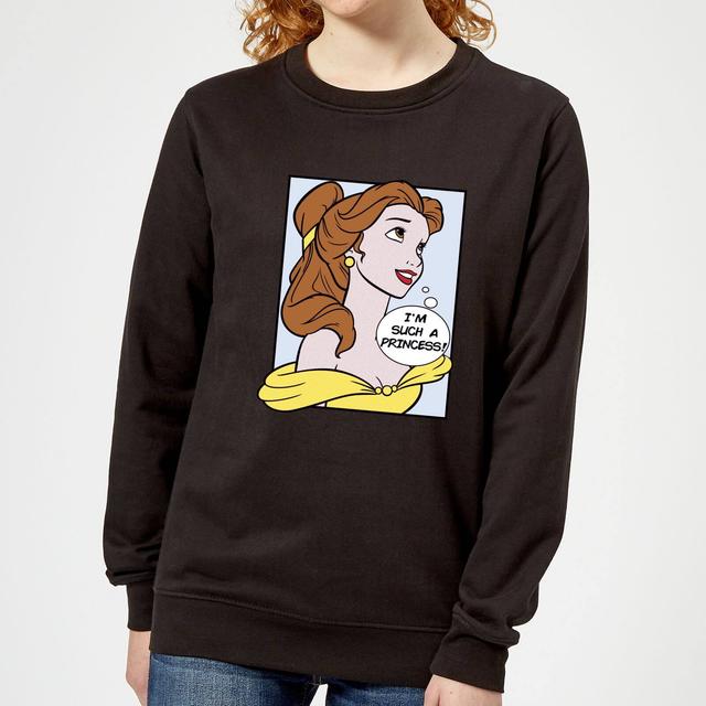 Disney Beauty And The Beast Princess Pop Art Belle Womens Jumper - Black - XL on Productcaster.