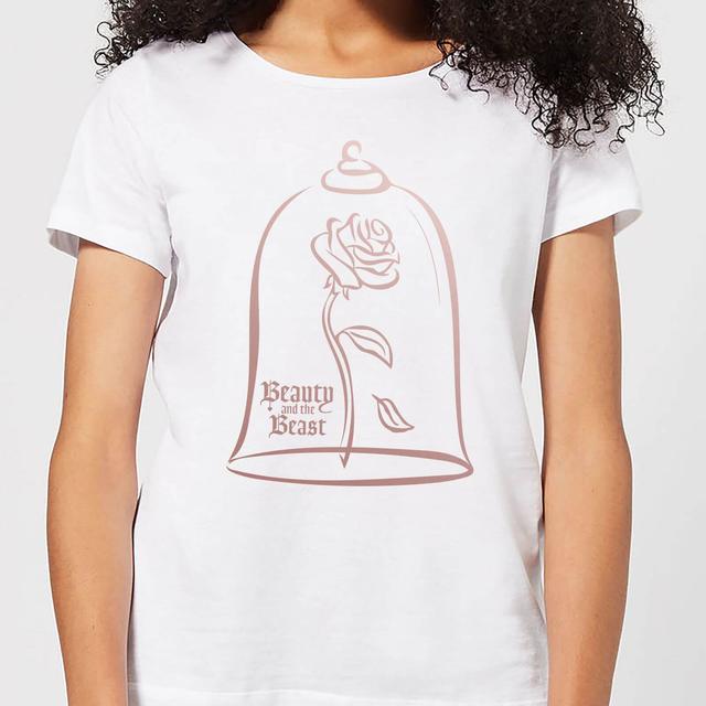 T-Shirt Femme Rose Doré - La Belle et la Bête (Disney) - Blanc - M on Productcaster.