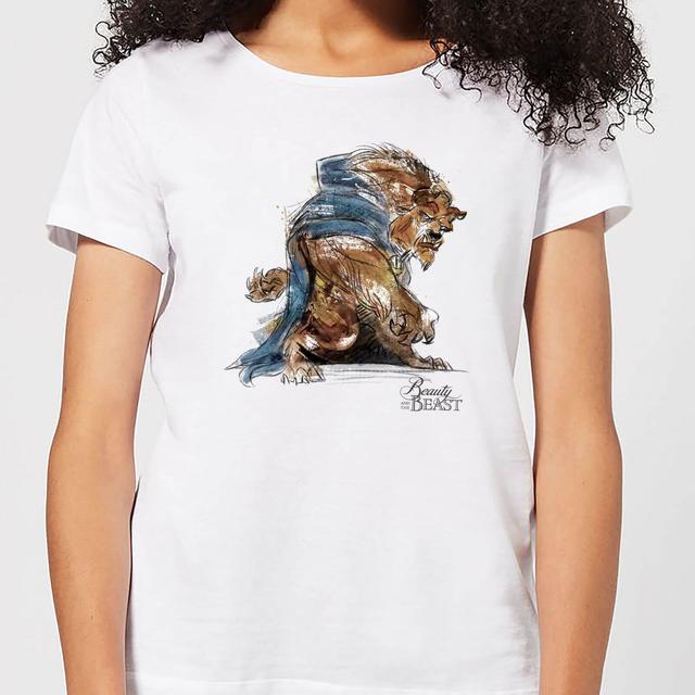 Camiseta Disney La Bella y la Bestia Sketch Bestia - Mujer - Blanco - S - Blanco on Productcaster.