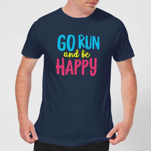 Go Run And Be Happy T-Shirt - Navy - M - Marineblau on Productcaster.