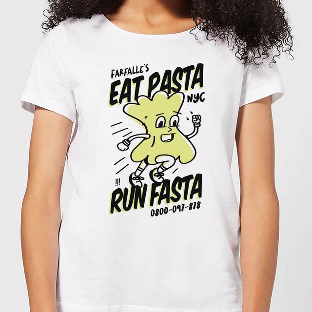 EAT PASTA RUN FASTA Women's T-Shirt - White - M - Weiß on Productcaster.