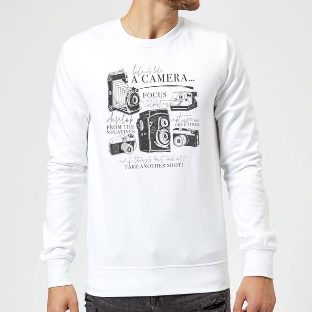 Life Is Like A Camera Sweatshirt - White - L - Weiß on Productcaster.