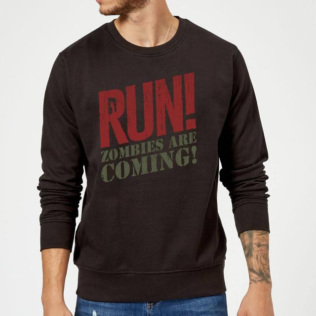 RUN! Zombies Are Coming! Sweatshirt - Black - XL - Schwarz on Productcaster.