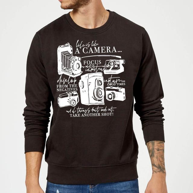 Life Is Like A Camera Sweatshirt - Black - XXL - Schwarz on Productcaster.