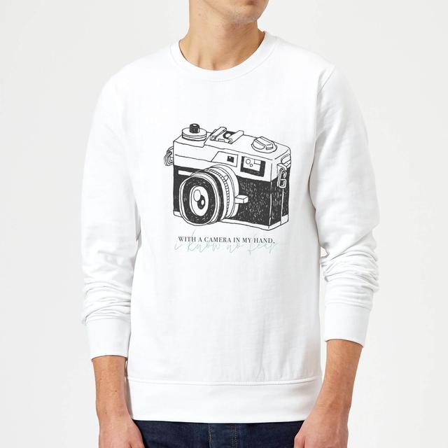 With A Camera In My Hand, I Know No Fear Sweatshirt - White - M - White on Productcaster.