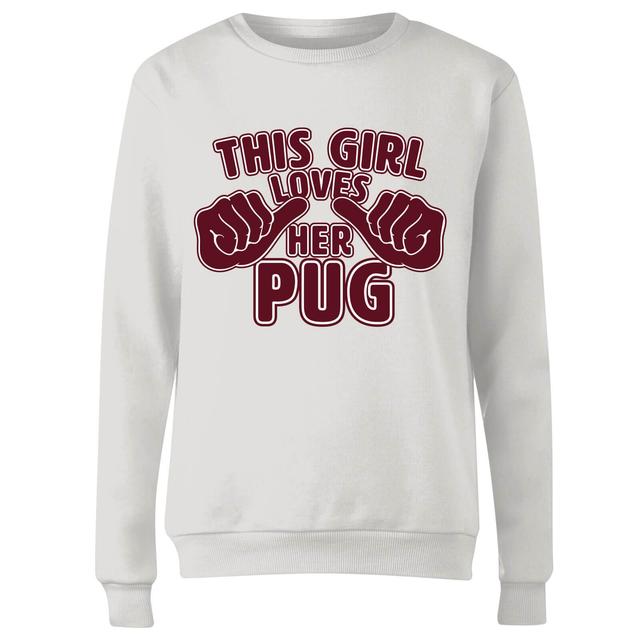 This Girl Loves Her Pug Women's Sweatshirt - White - XXL - White on Productcaster.