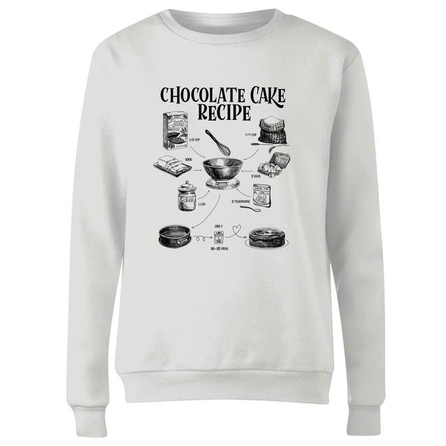 Chocolate Cake Recipe Women's Sweatshirt - White - M - Weiß on Productcaster.