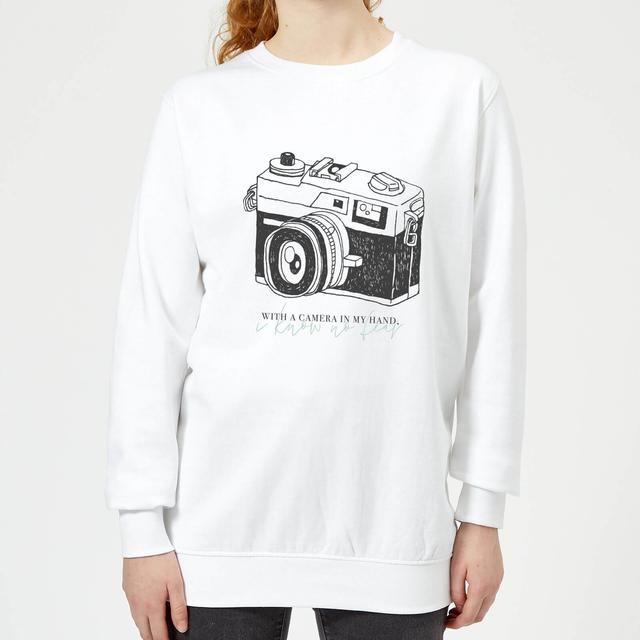 With A Camera In My Hand, I Know No Fear Women's Sweatshirt - White - XL - Weiß on Productcaster.