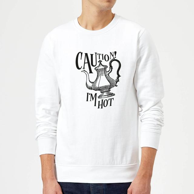 Caution! I'm Hot Sweatshirt - White - M - White on Productcaster.