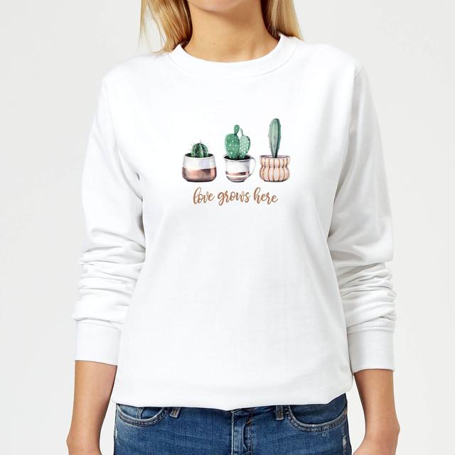 Love Grows Here Women's Sweatshirt - White - XL - White on Productcaster.