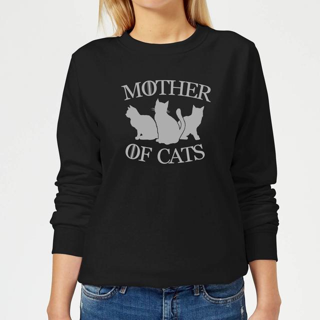 Mother Of Cats Black Women's Sweatshirt - Black - S on Productcaster.