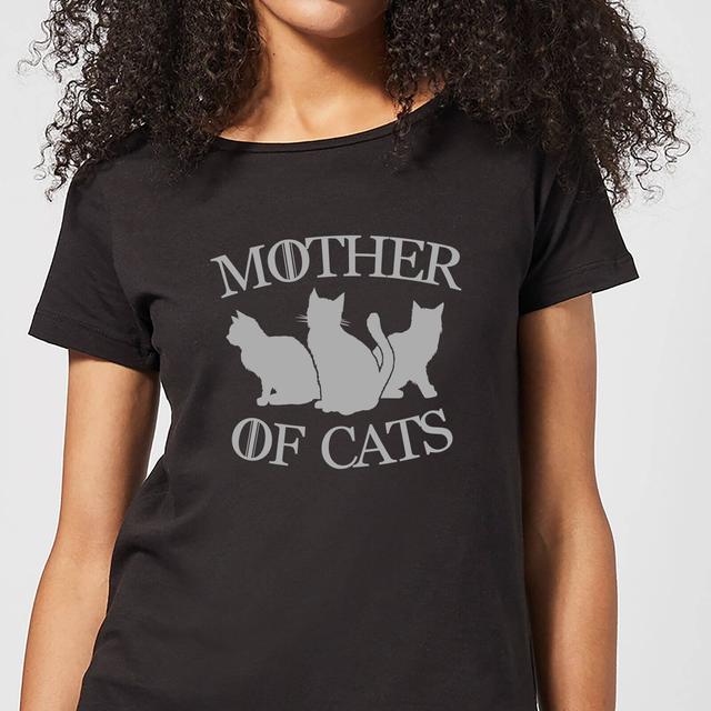 Mother Of Cats Black Women's T-Shirt - Black - XL on Productcaster.