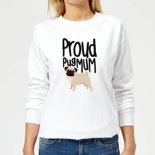 Proud Pug Mum Women's Sweatshirt - White - M - Weiß on Productcaster.