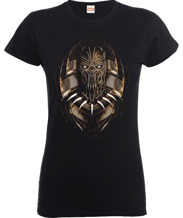 Black Panther Gold Erik Women's T-Shirt - Black - L - Black on Productcaster.