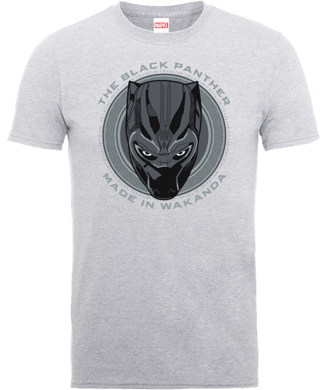 Black Panther Made in Wakanda T-Shirt - Grey - S on Productcaster.