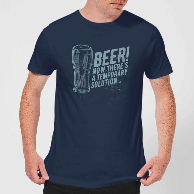 Beershield Beer Temporary Solution T-Shirt - Navy - S on Productcaster.