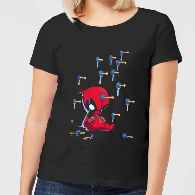 Marvel Deadpool Cartoon Knockout Frauen T-Shirt - Schwarz - XXL on Productcaster.