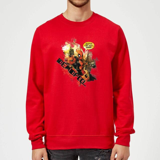 Marvel Deadpool Outta The Way Nerd Sweatshirt - Rot - S - Rot on Productcaster.