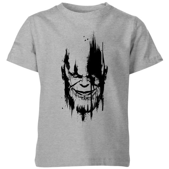 Marvel Avengers Infinity War Thanos Face Kids' T-Shirt - Grey - 7-8 Years on Productcaster.