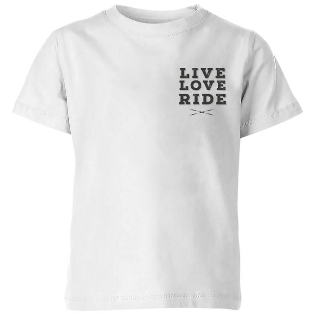 Live Love Ride Kids' T-Shirt - White - 7-8 Jahre - Weiß on Productcaster.