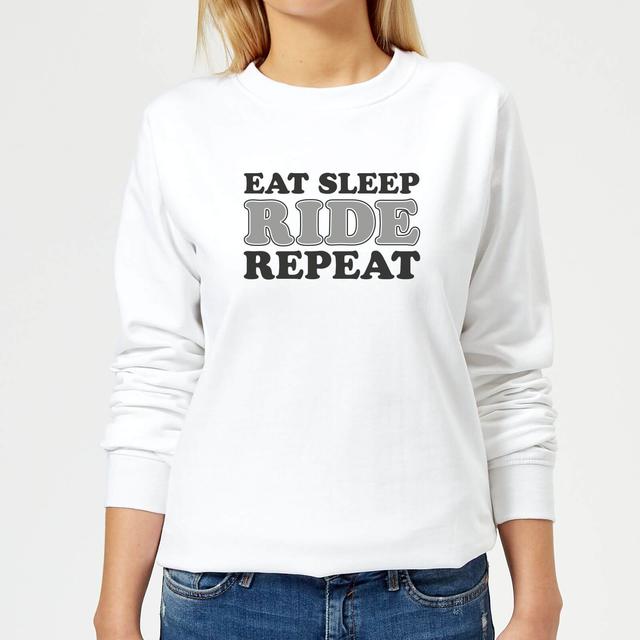 Eat Sleep Ride Repeat Women's Sweatshirt - White - S - Weiß on Productcaster.