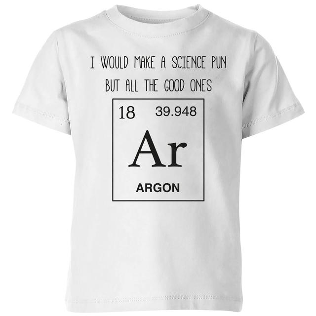 Periodic Pun Kids' T-Shirt - White - 11-12 Jahre - Weiß on Productcaster.