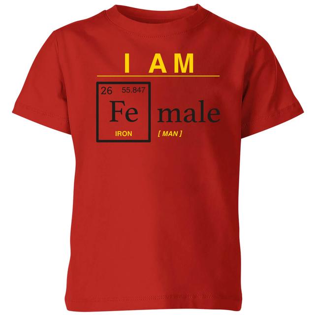 I Am Fe Male Kids' T-Shirt - Red - 3-4 Jahre - Rot on Productcaster.