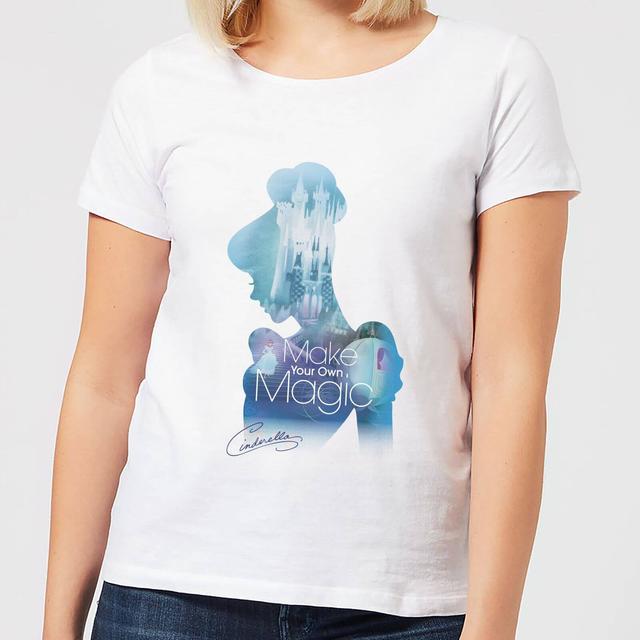 Disney Princess Filled Silhouette Cinderella Women's T-Shirt - White - S on Productcaster.