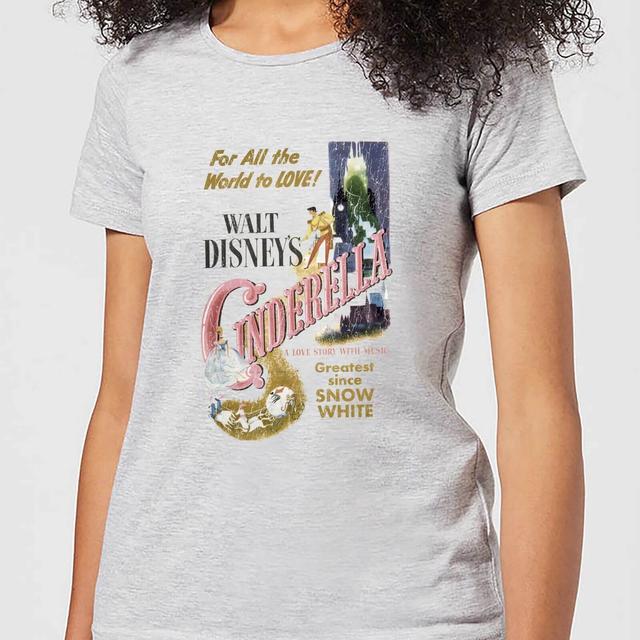 Camiseta Disney Cenicienta Póster Retro - Mujer - Gris - S - Gris on Productcaster.