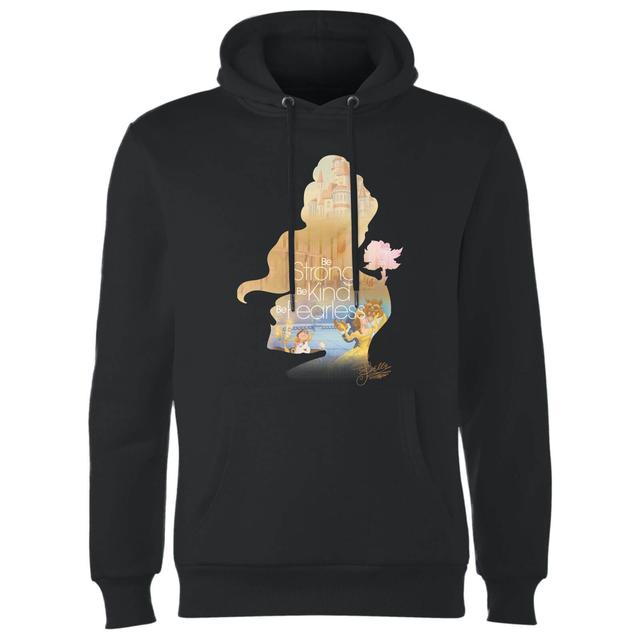 Disney Prinzessin Ausgefüllte Silhouette Belle Kapuzenpullover - Schwarz - XL on Productcaster.