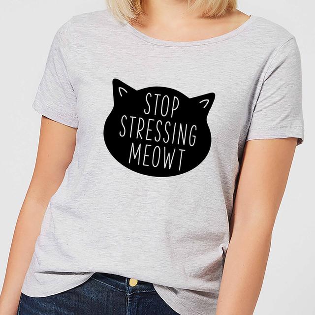 Stop Stressing Meowt Women's T-Shirt - Grey - S - Grau on Productcaster.