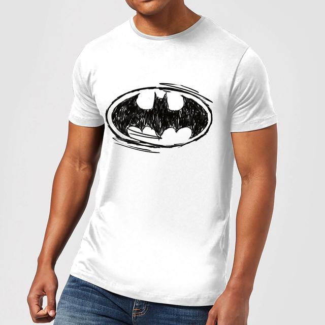 DC Comics Batman Sketch Logo T-Shirt in White - 5XL on Productcaster.