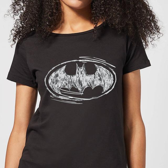 Batman Sketch Logo Damen T-Shirt - Schwarz - L on Productcaster.