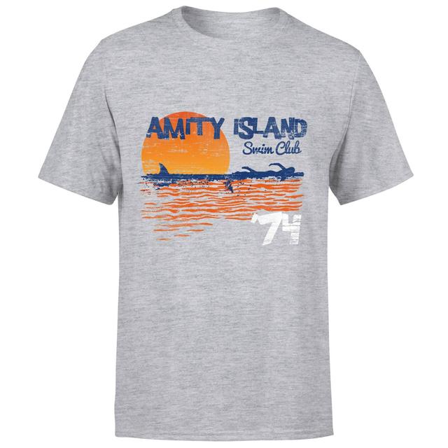 Der Weiße Hai Amity Swim Club T-Shirt - Grau - M on Productcaster.