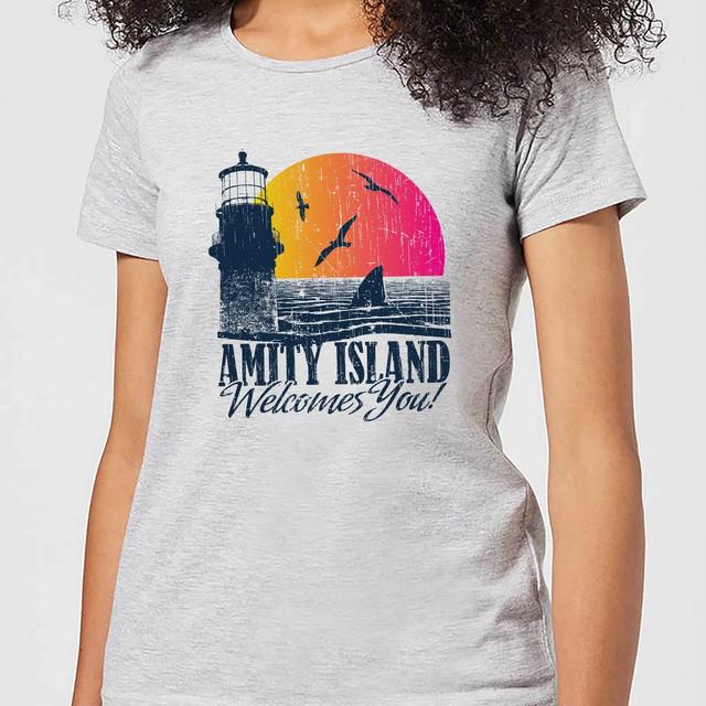 Camiseta Tiburón Welcome To Amity Island - Mujer - Gris - 5XL on Productcaster.