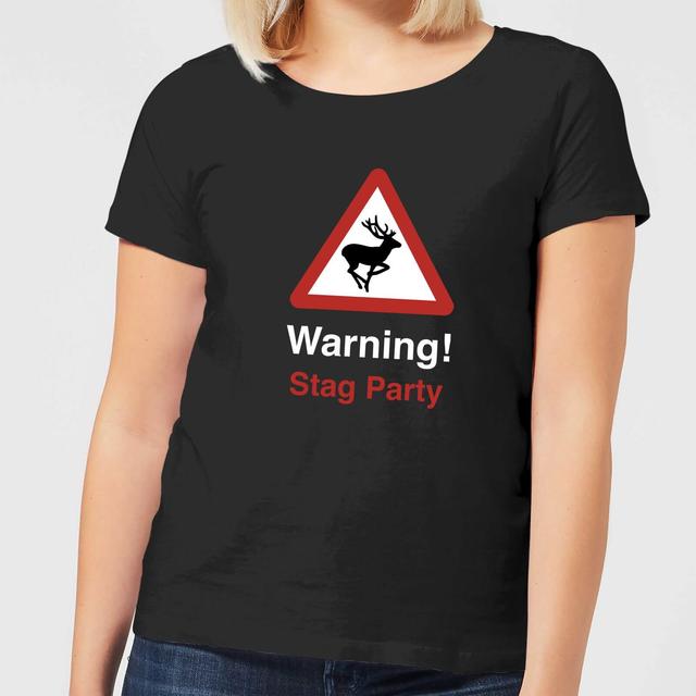 Warning Stag Party Women's T-Shirt - Black - XL - Schwarz on Productcaster.