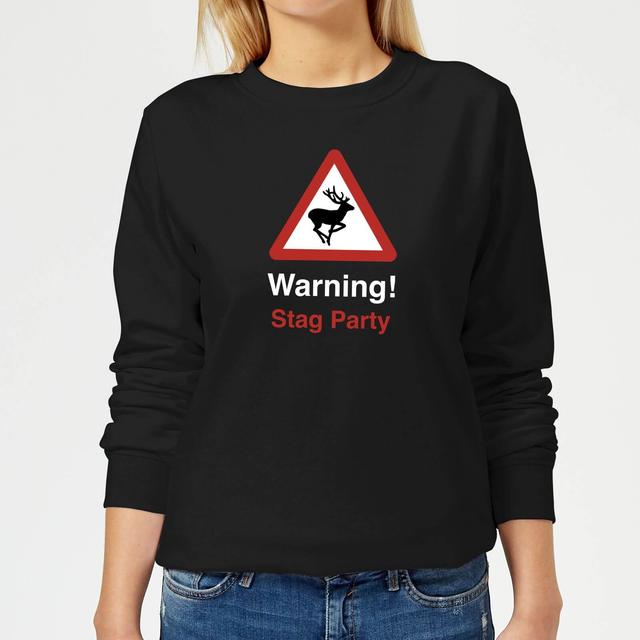 Warning Stag Party Women's Sweatshirt - Black - XXL - Schwarz on Productcaster.