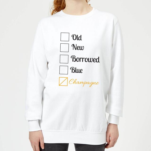 Champagne Tick Box Women's Sweatshirt - White - S - Weiß on Productcaster.