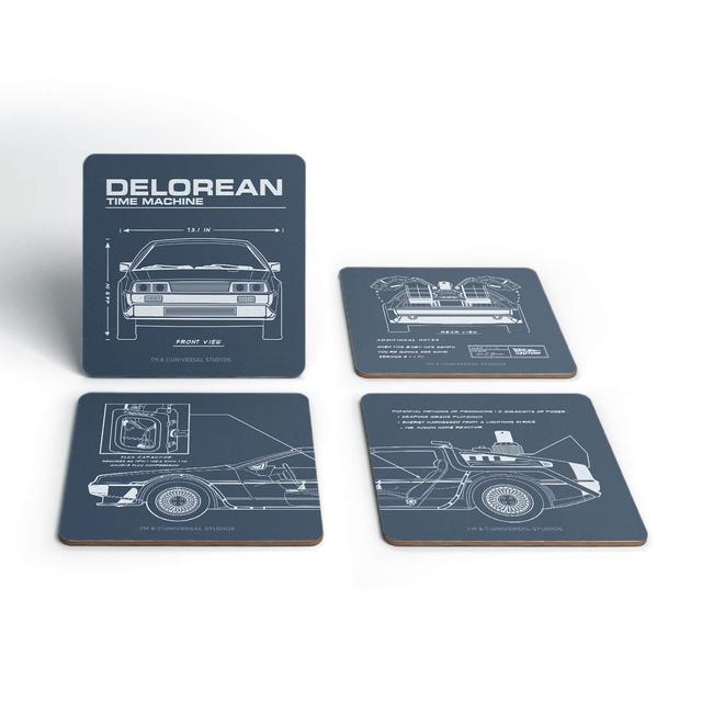 Back To The Future Delorean Schematic Coaster Set on Productcaster.