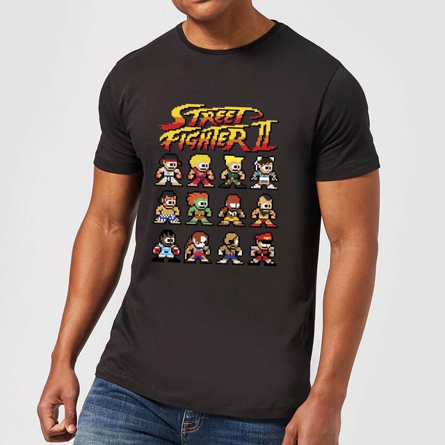 Street Fighter 2 Pixel Characters Men's T-Shirt - Black - XS on Productcaster.