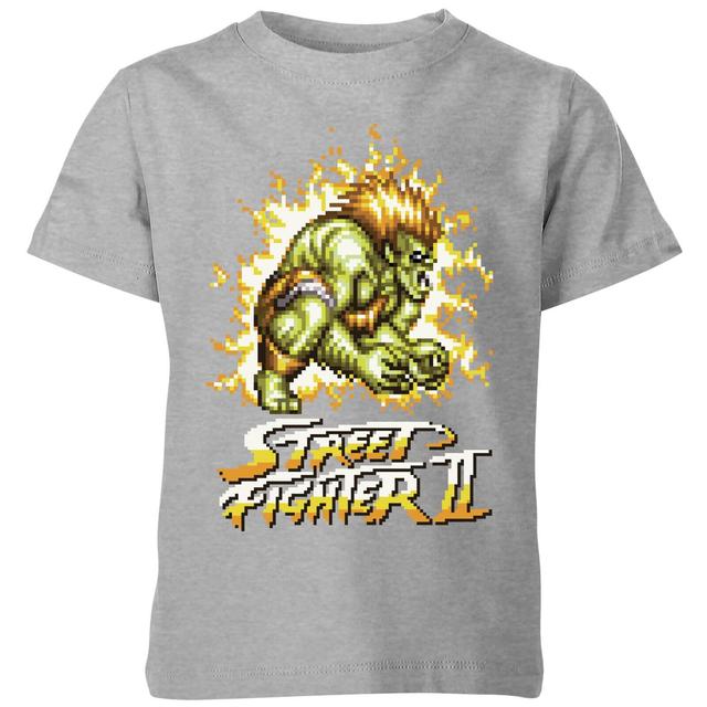 Street Fighter Blanka 16-bit Kinder T-Shirt - Grau - 7-8 Jahre on Productcaster.