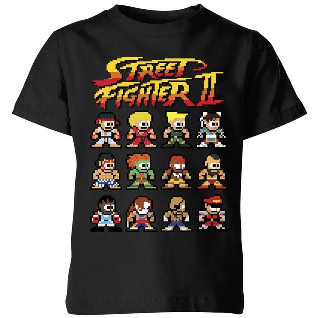 Street Fighter 2 Pixel Characters Kids' T-Shirt - Black - 3-4 Years on Productcaster.