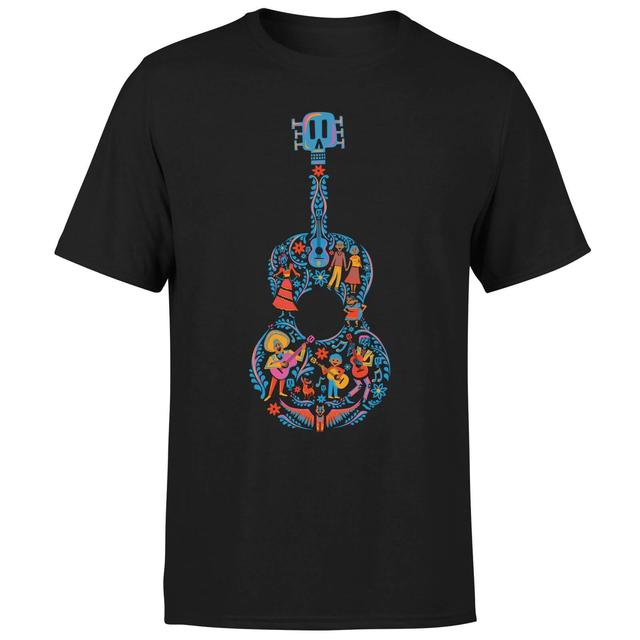 Coco Guitar Pattern Männer T-Shirt - Schwarz - L on Productcaster.