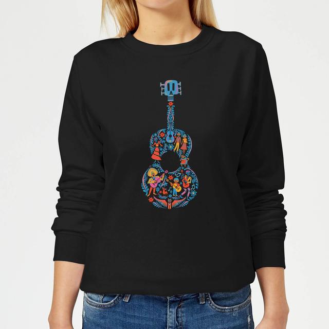 Coco Guitar Pattern Women's Sweatshirt - Black - L on Productcaster.