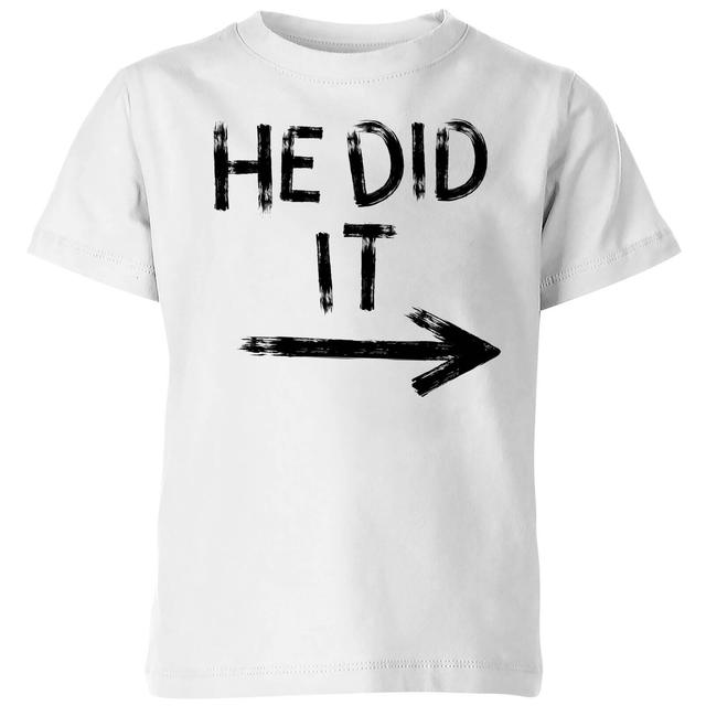 My Little Rascal He Did It Kids' T-Shirt - White - 5-6 Years on Productcaster.