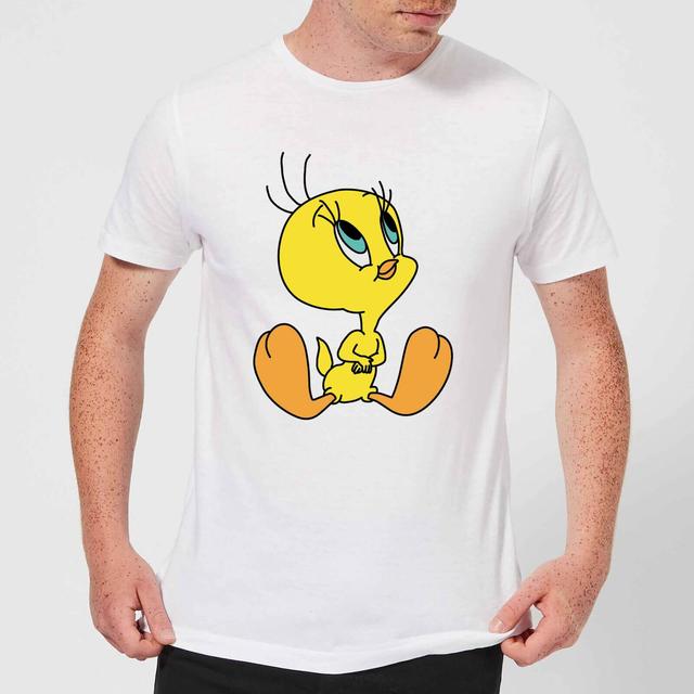 Looney Tunes Tweety Sitting Men's T-Shirt - White - L on Productcaster.